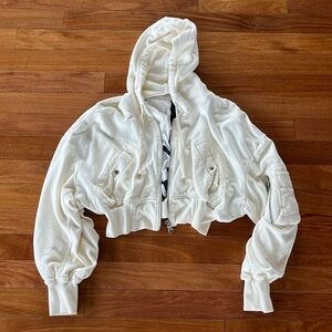 Free People Cropped Hoodie Jacket XS